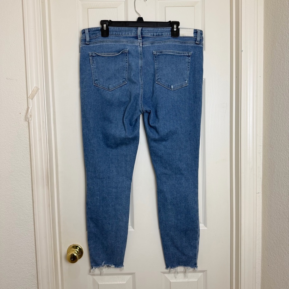 PAIGE Verdugo Ankle Blue Distressed Crop Skinny Jeans - Picture 3 of 7